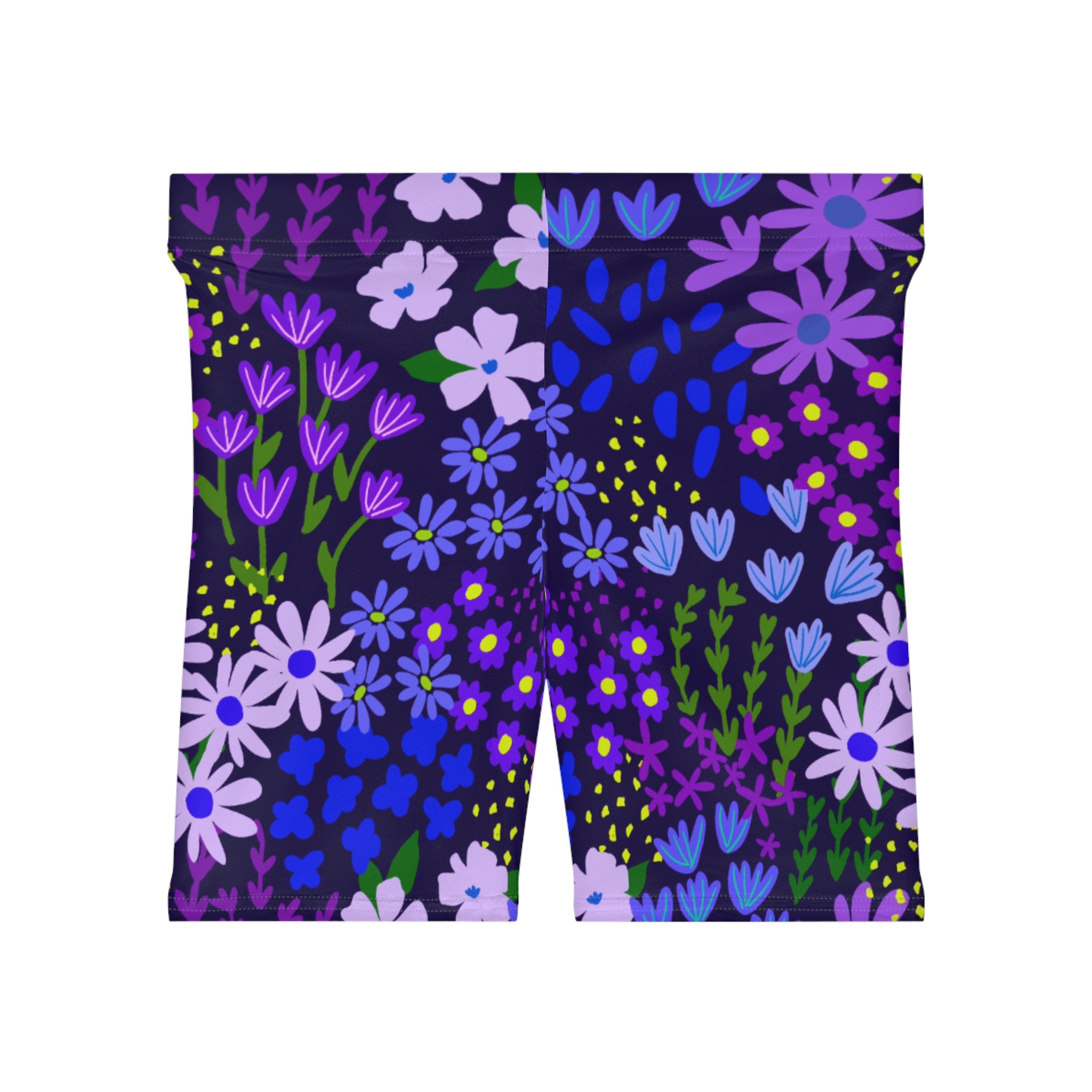 Purple Passion Workout Shorts — Purple Wildflower Print