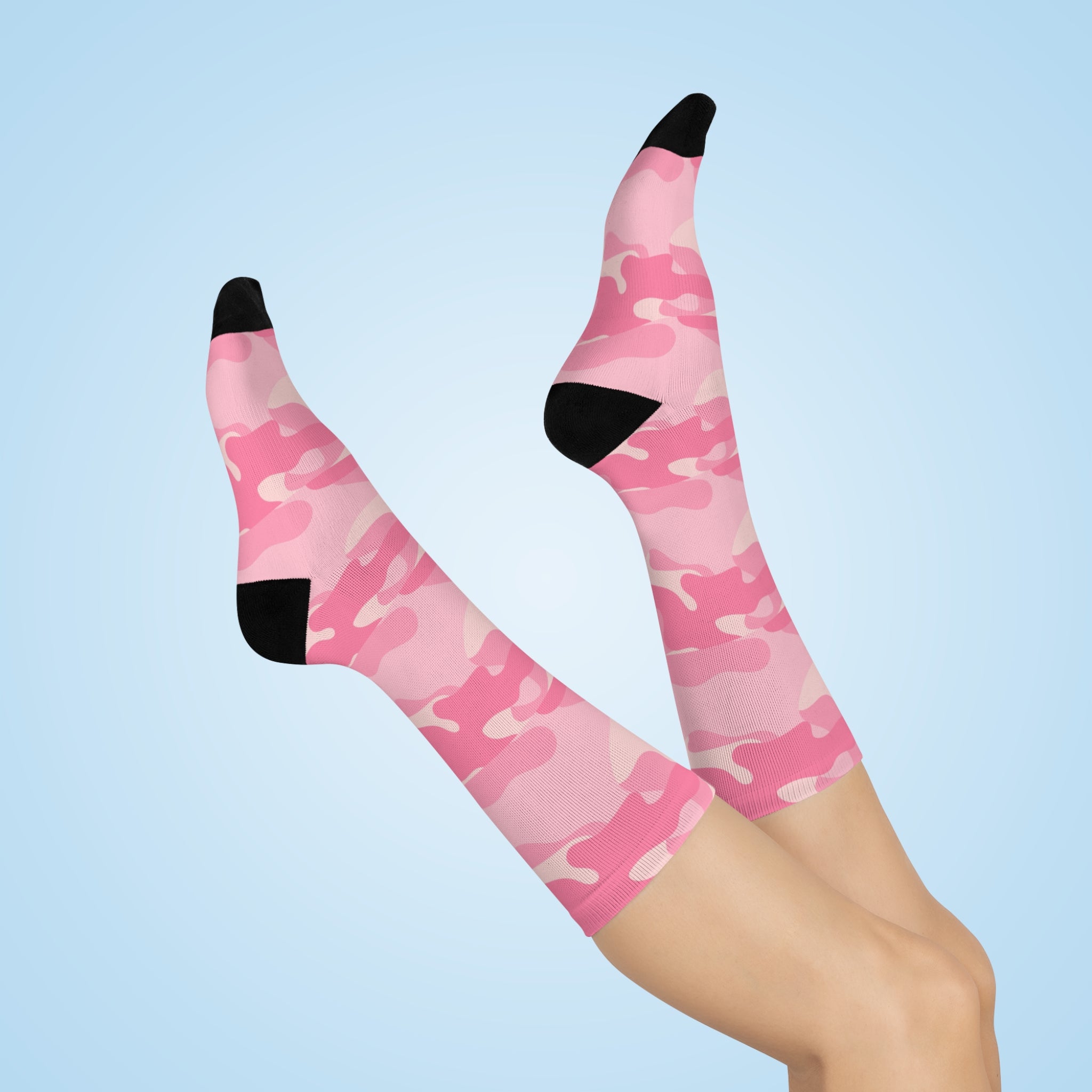 Pink Camo Valentines Cushioned Crew Socks — Unisex Socks