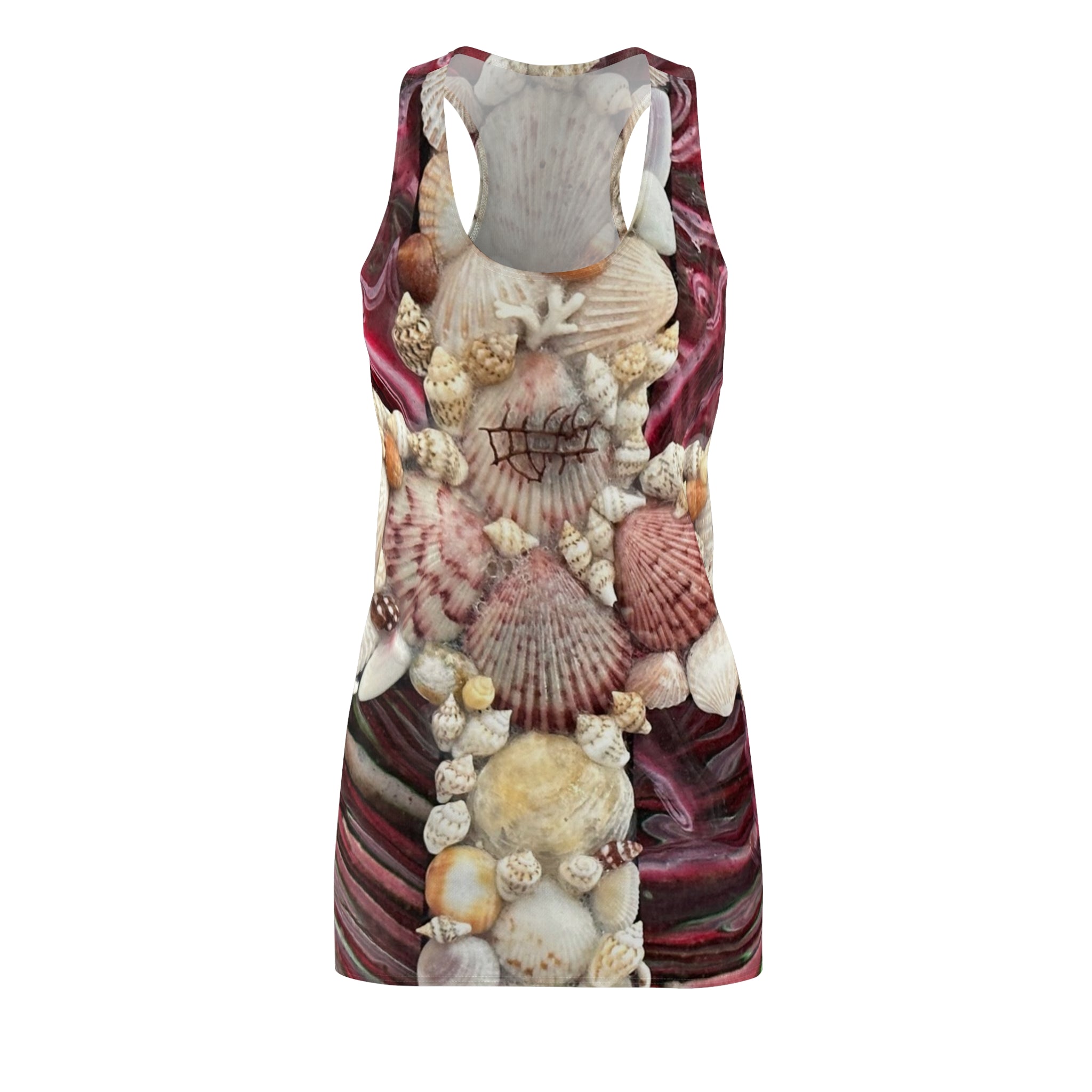 Coastal Shells Abstract Racerback Dress