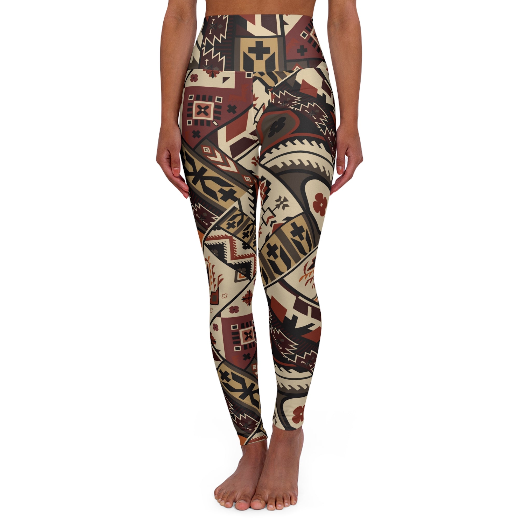 Aztec High-Waist Yoga Leggings — Tribal Boho Activewear
