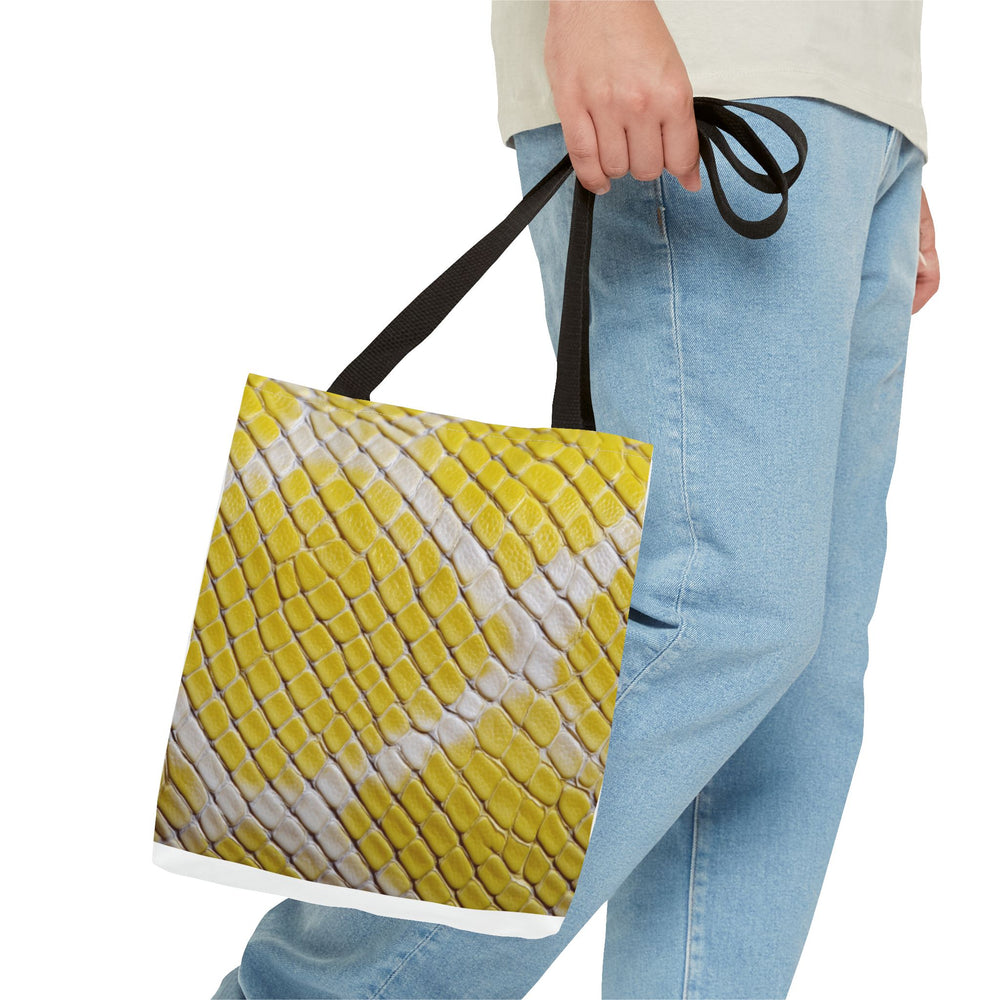Invasive Yellow Python Print Pattern Tote Bag - Stylish All-Over Print ...
