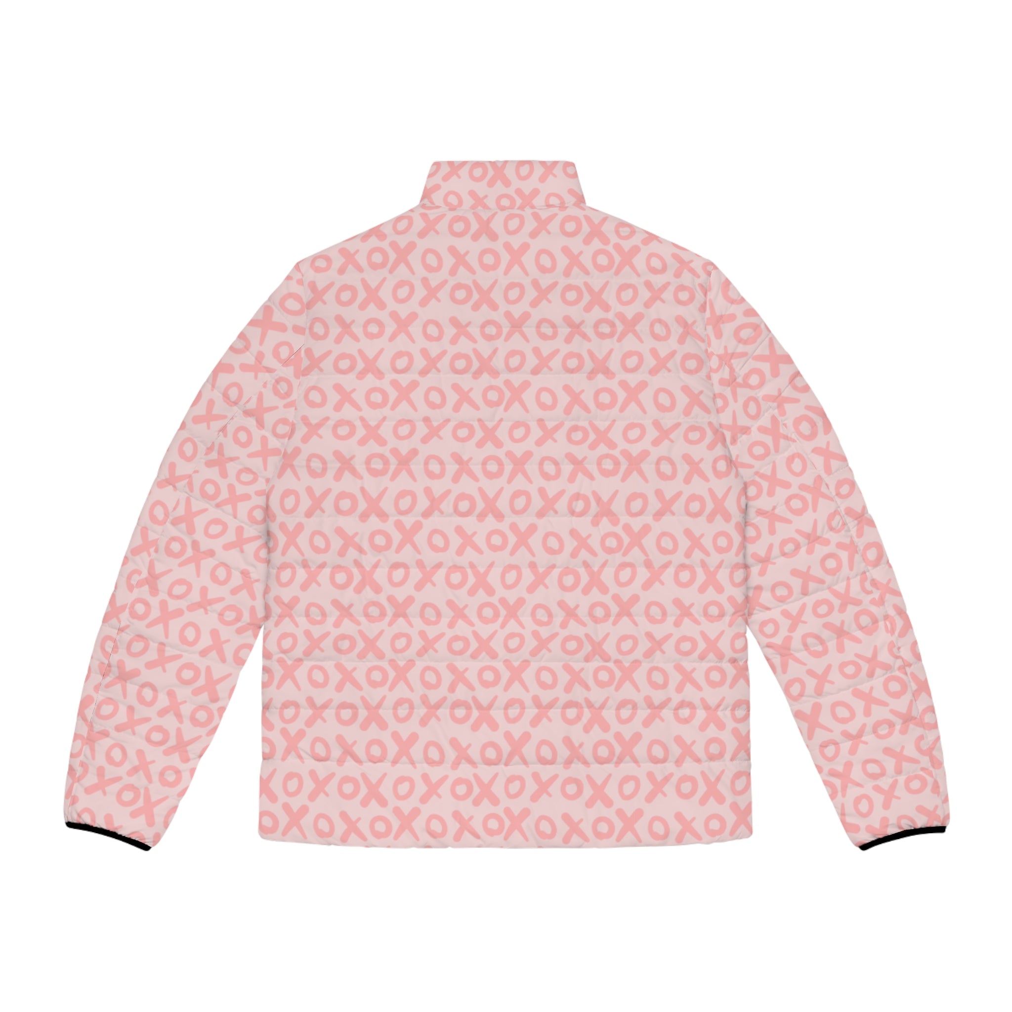 XOXO Valentines Pattern Puffer Jacket — Pink Conversation XOXO All-Over Print