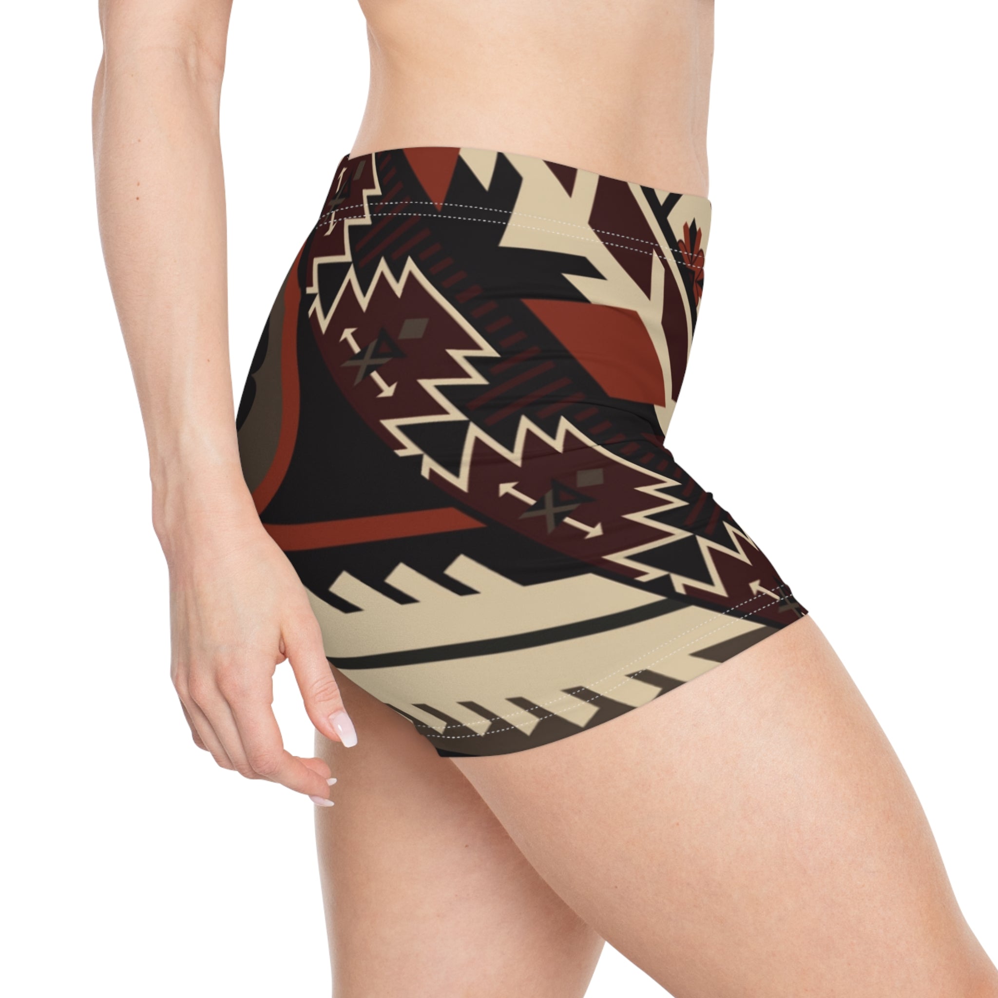 Southwestern Aztec Pattern Women's Workout Shorts