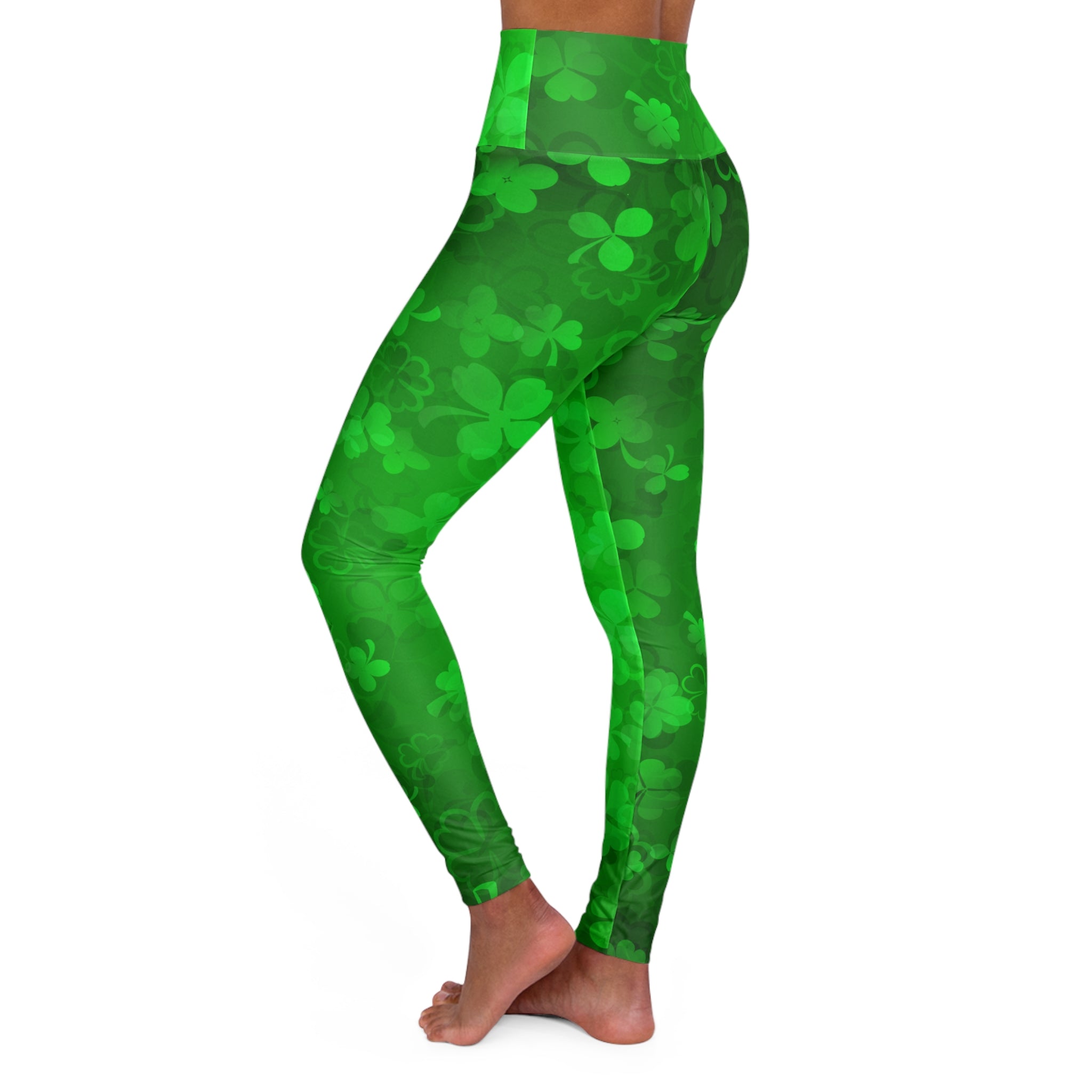 St. Patrick's Shamrock High-Waist Yoga Leggings