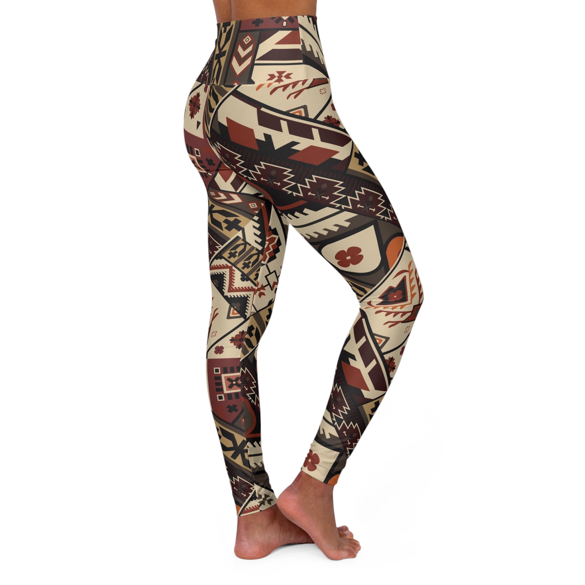 Aztec High-Waist Yoga Leggings — Tribal Boho Activewear